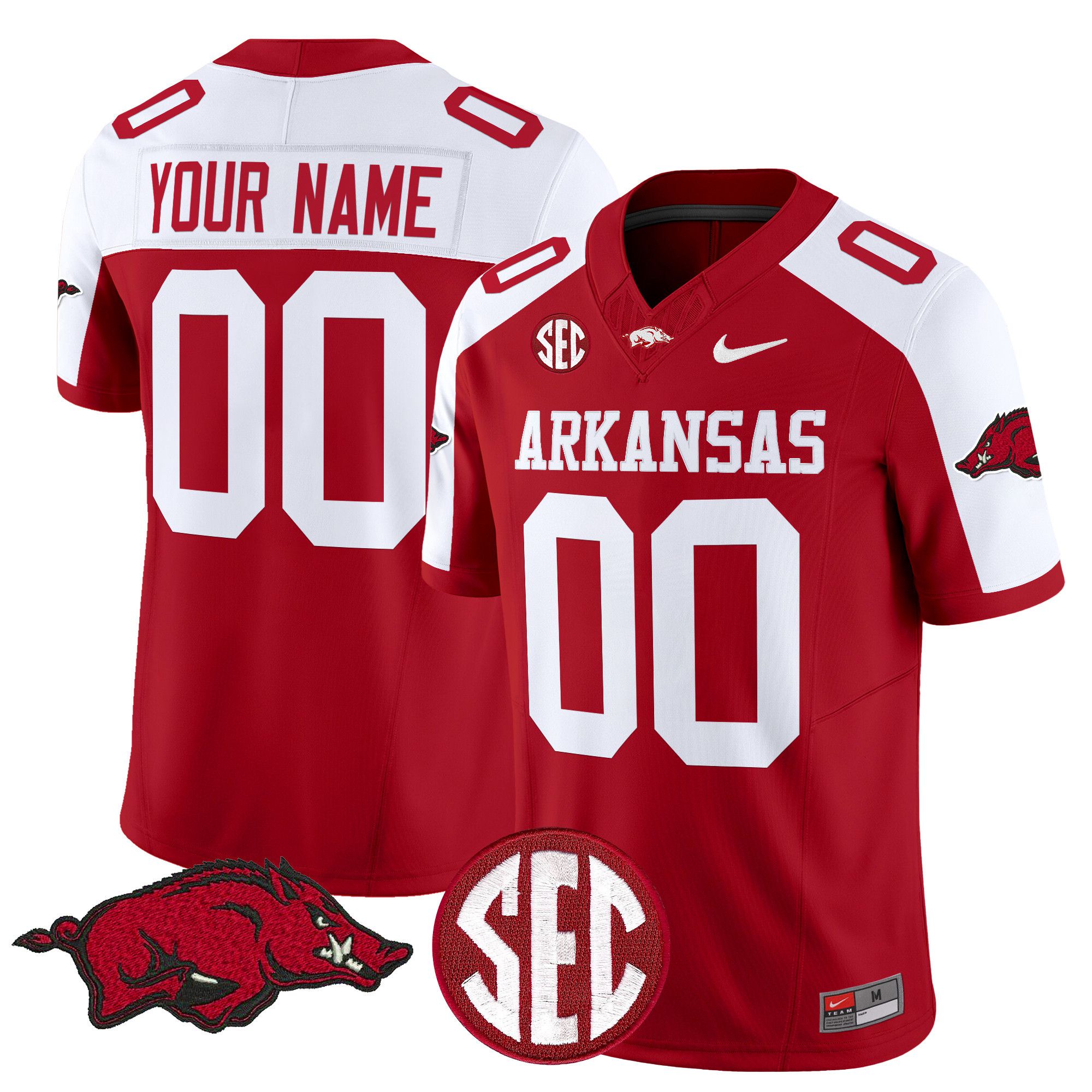 Men Arkansas Razorbacks Red Nike 2024 Vapor Limited Custom NCAA Jersey->customized ncaa jersey->Custom Jersey
